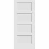 Codel Doors 30" x 80" Primed 4-Panel Equal Panel Interior Shaker Slab Door 2668pri8444